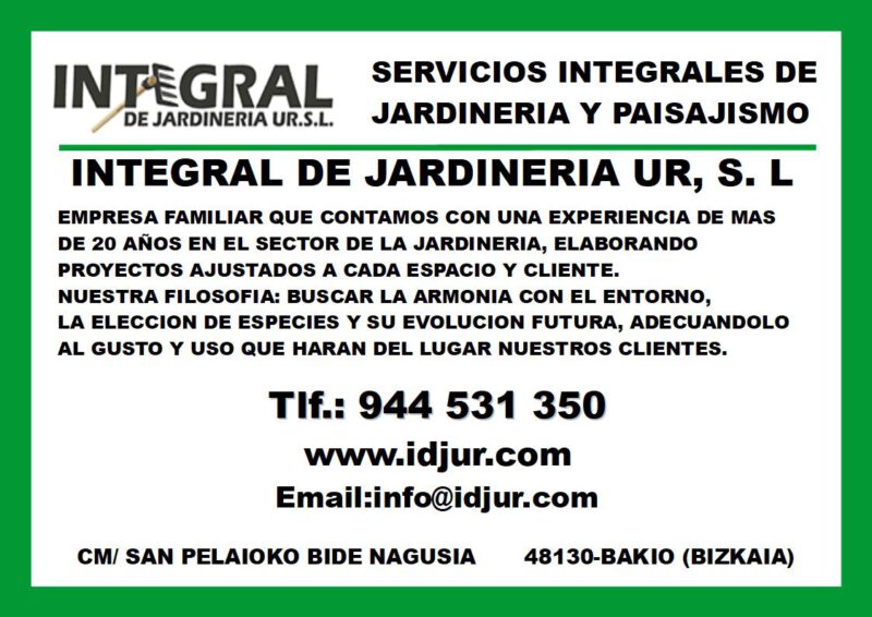 IDJUR. SERVICIOS INTEGRALES DE JARDINERIA Y PAISAJISMO